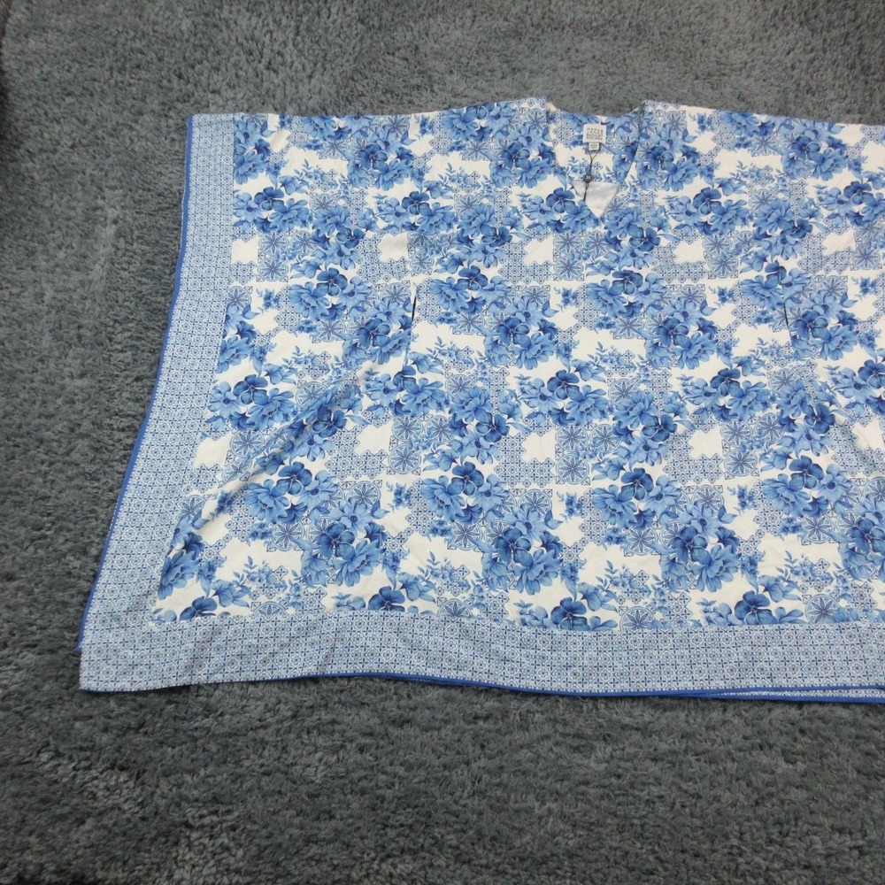 Mark & James Badgley Mischka Dress Womens Large Blue Floral Kaftan Boho NWT